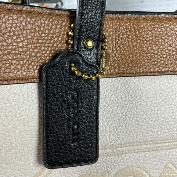 Coach Field Tote 30 Colorblock Black Tan Cream Tote Hand Shoulder Bag Fall Unise - Picture 9 of 15